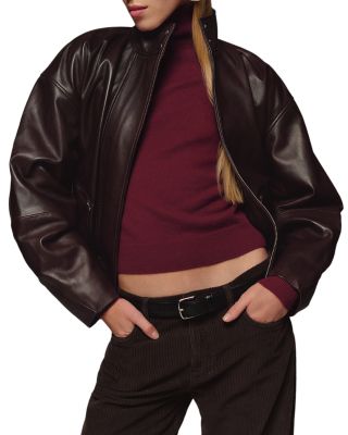 Veda Harrison Leather Oversized Bomber Jacket