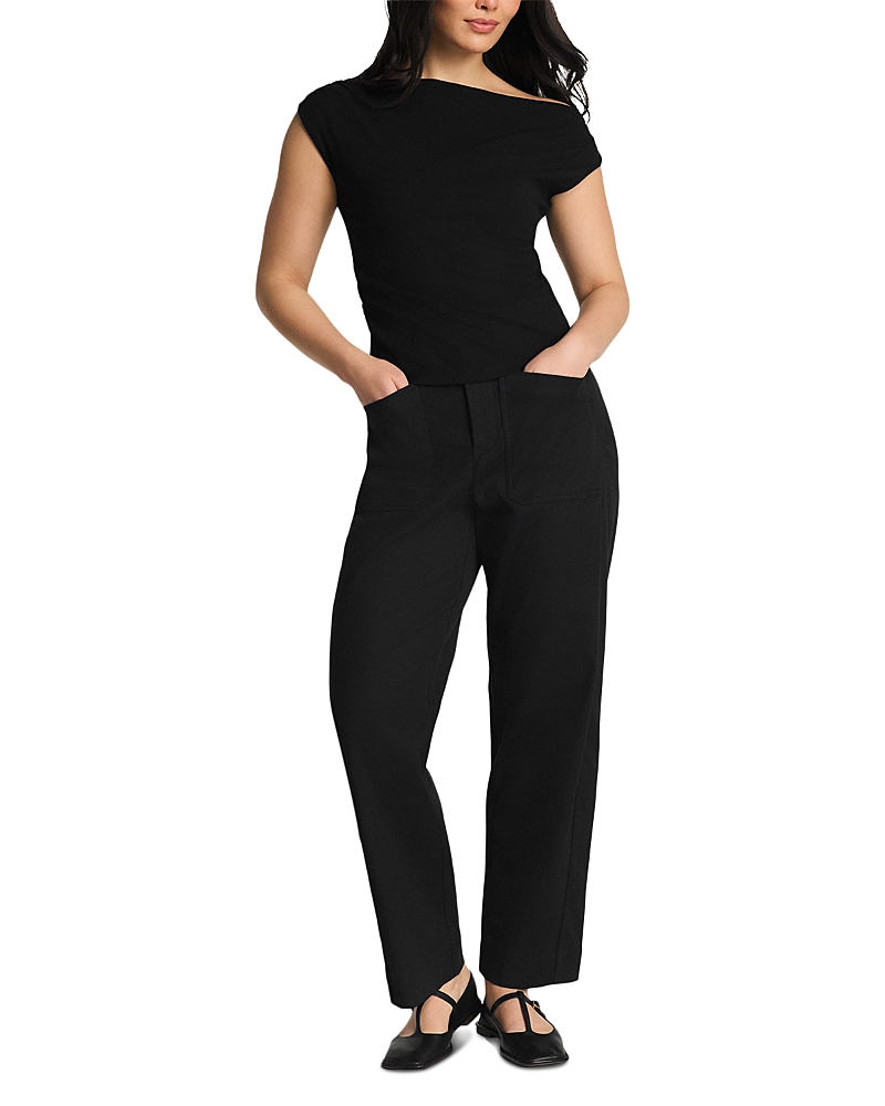 Spanx Ribbed Knit Off The Shoulder Ruched Top