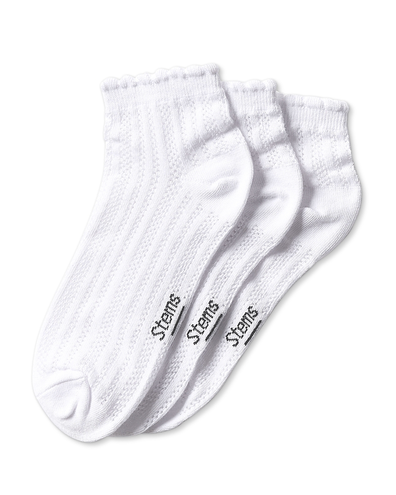 Stems Pointelle Ankle Socks, Pack of 3