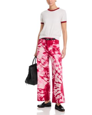 Betsy Tie Dye High Rise Wide Jeans in Goji Berry