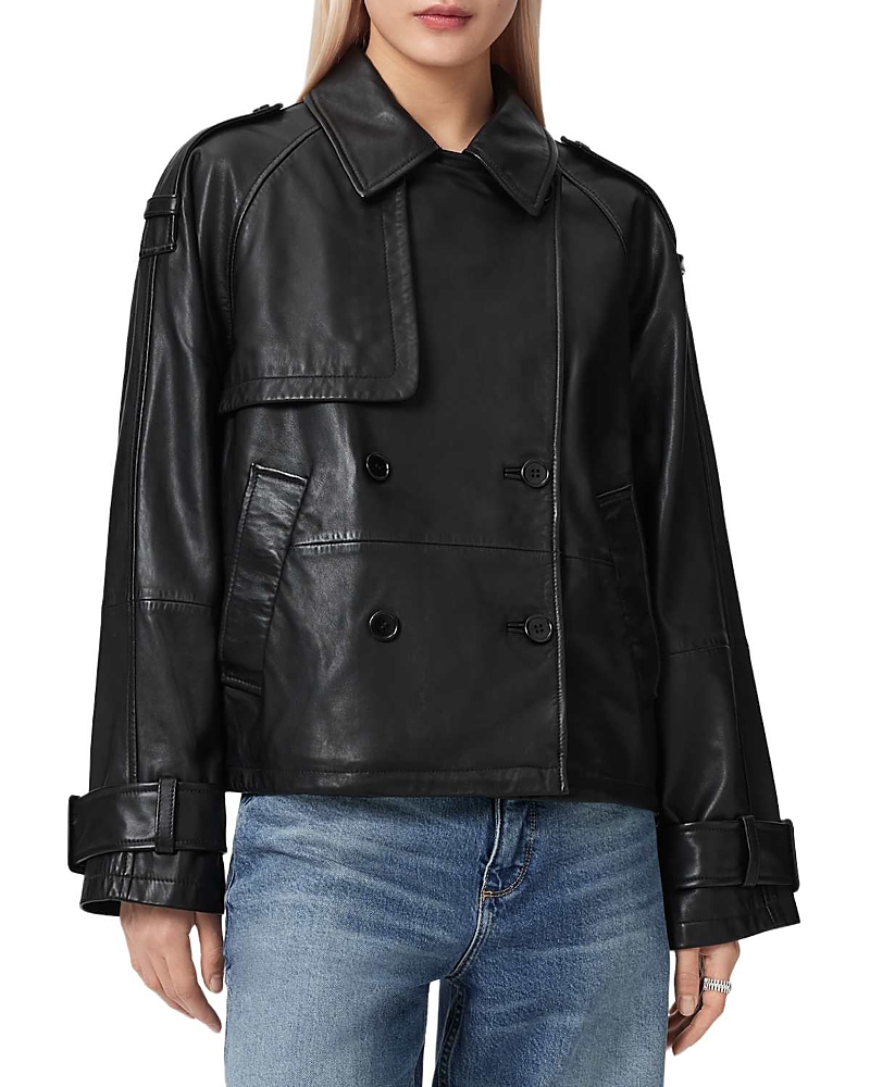 Allsaints Reya Cropped Leather Jacket