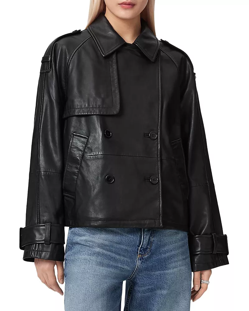 Allsaints Reya Cropped Leather Jacket