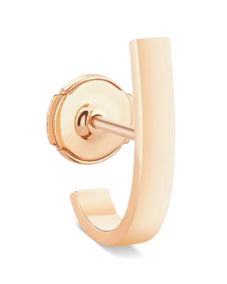18K Rose Gold Berbere Polished Single J Hoop Earring