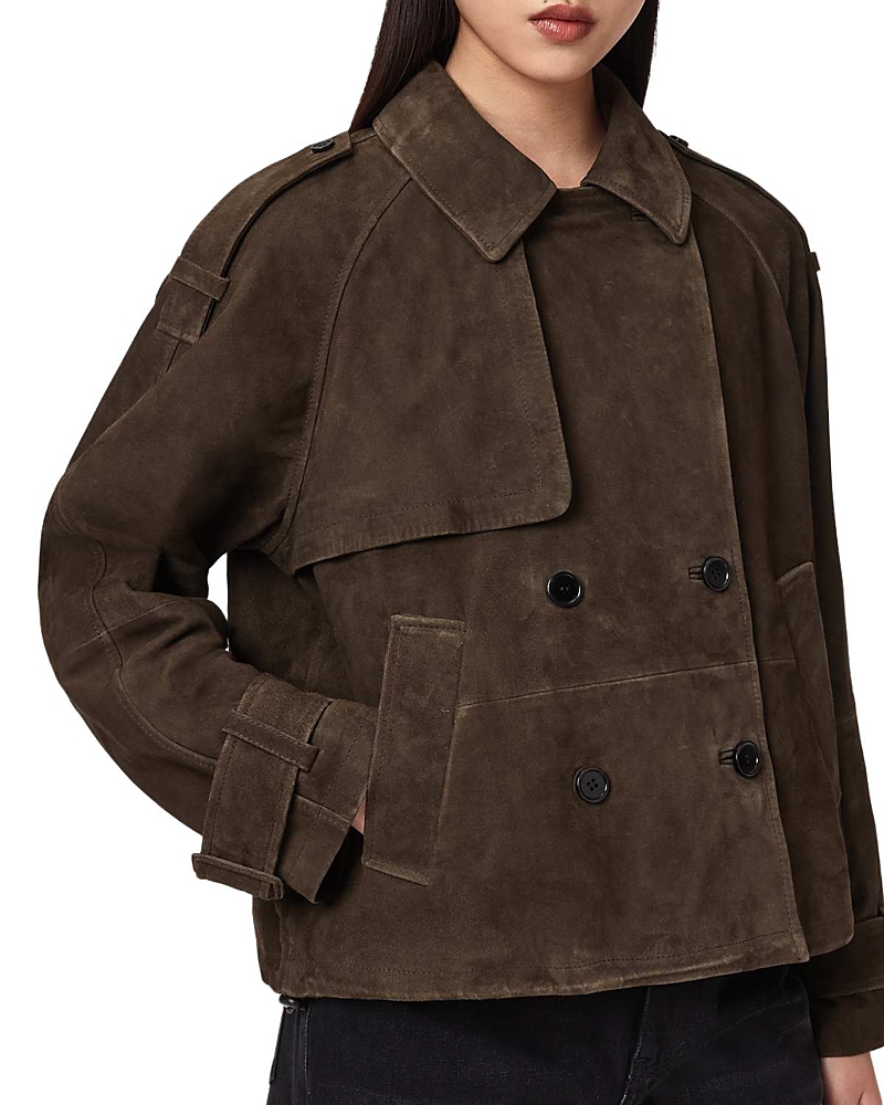 Allsaints Reya Suede Cropped Jacket