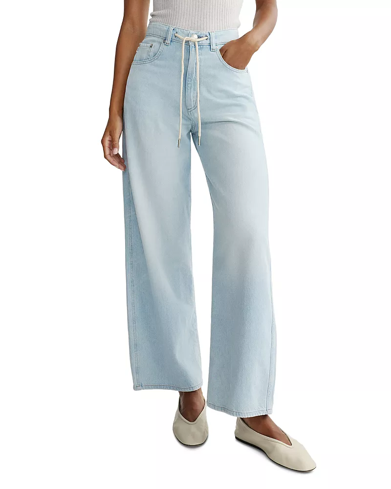 DL1961 Petite Taylor High Rise Barrel Jeans in Poolside Aura