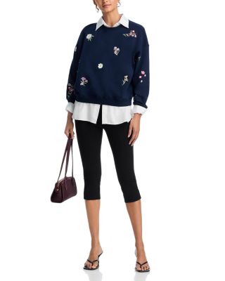 Flower Embroidered Sweatshirt - Exclusive