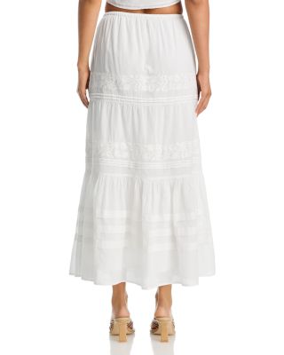 Mila Embroidered Pintucked Maxi Skirt - Exclusive