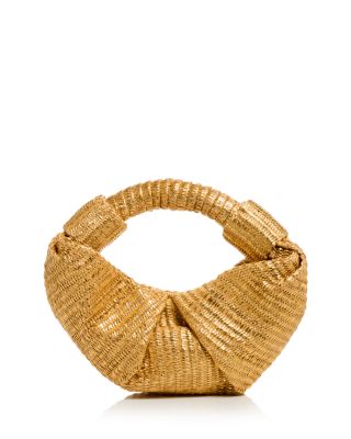 Metallic Woven Top Handle Bag