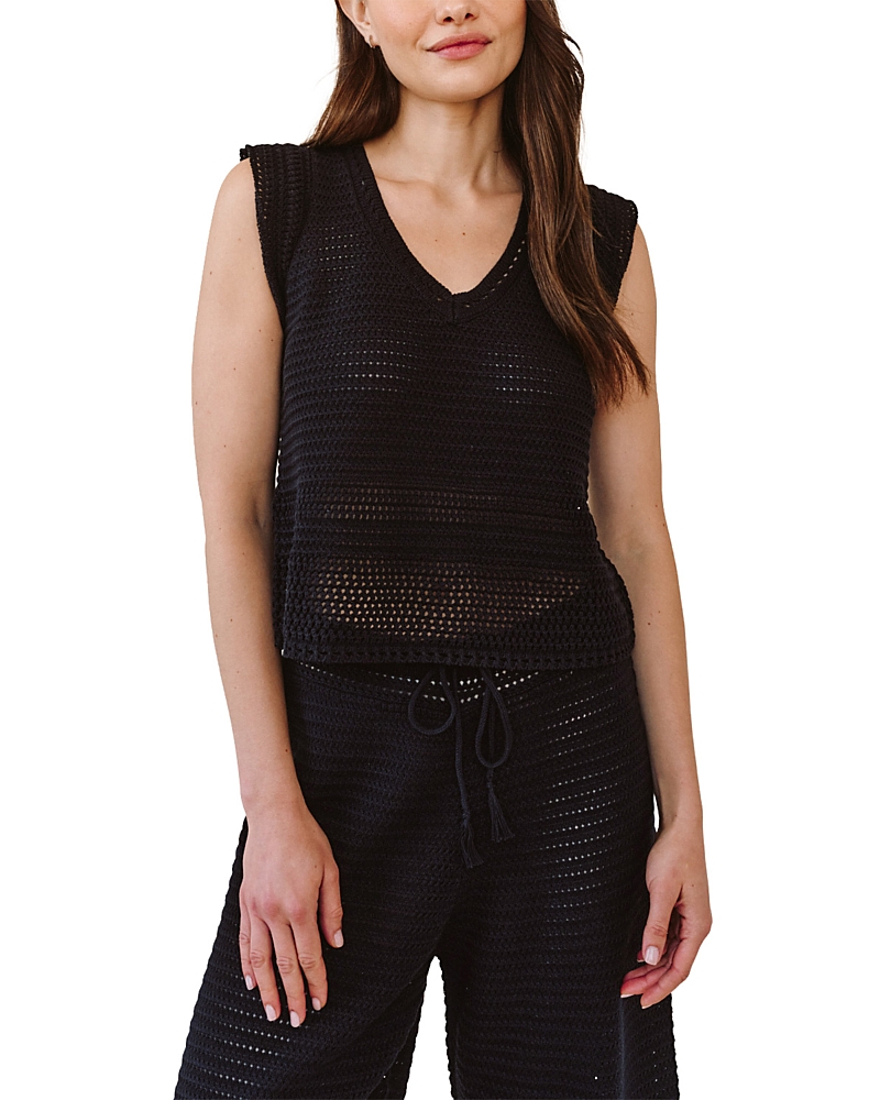 Bella Dahl V Neck Crocheted Top