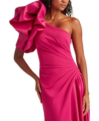  Romay Pouf Sleeve Contrast Gown