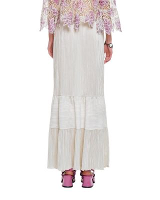 Plisse Tiered Maxi Skirt