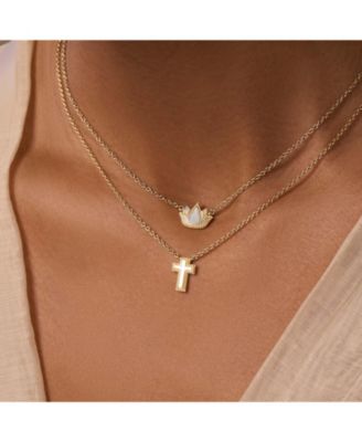 Centered Mindset Lotus Mother of Pearl Necklace