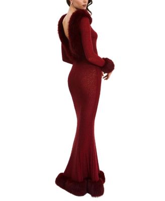  Mellie Regular-Length Rhinestone Mesh Low Back Mermaid Gown