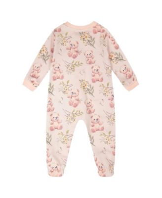  Girls' Organic Cotton Bear Print One-Piece Pyjama - Baby