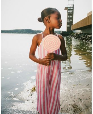 Girls' Crinkle Jersey Stripes Jumpsuit - Little Kid