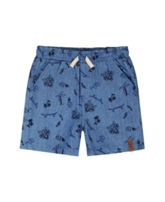 Boys' Elastic Waist Skateboards Chambray Shorts - Little Kid