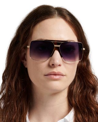 Square Double Bridge Sunglasses, 62mm