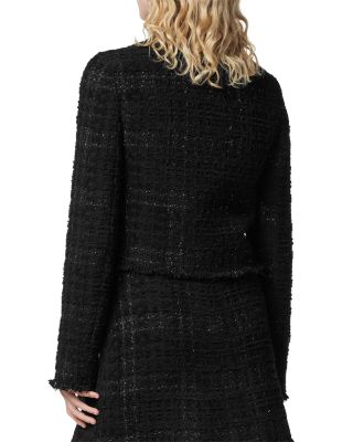 Tonal Cotton Mix Tweed Jacket