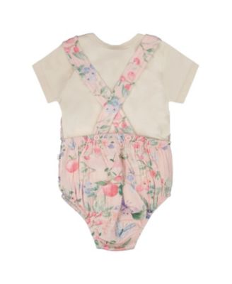Girls' Organic Cotton Jersey Onesie and Printed Berries Muslin Overall Set - Baby