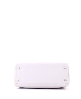 Kelly 28 Handbag Grey Clemence with Palladium Hardware