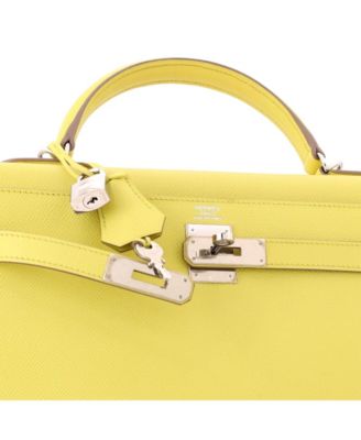 Kelly 32 Handbag Yellow Epsom with Palladium Hardware