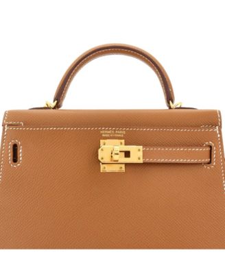 Kelly 20 Handbag Brown Epsom with Gold Hardware