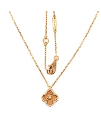  Sweet Alhambra Pendant Necklace 18K Rose Gold, 15.5"