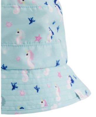  Girls' Wide Brim Beach Seahorse Beach Hat - Little Kid