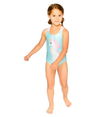 Girls' One-Piece Crossed Straps Graphic Swimsuit - Big Kid