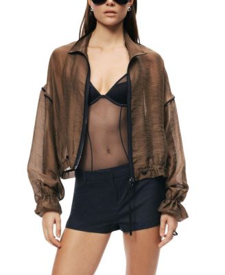 Sheer Zip-Front Jacket