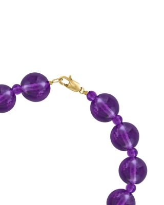 Amethyst Beaded Bracelet in 14K Yellow Gold