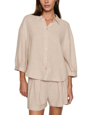 Linen Blend Relaxed Quarter Sleeve Top