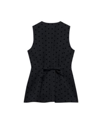  Women's Polka Dot Longline Waistcoat