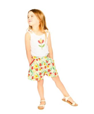 Girls' Jersey and Viscose Sleeveless Flower Romper - Big Kid