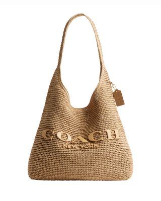 Brooklyn 39 Large Shoulder Raffia Bag in Brown