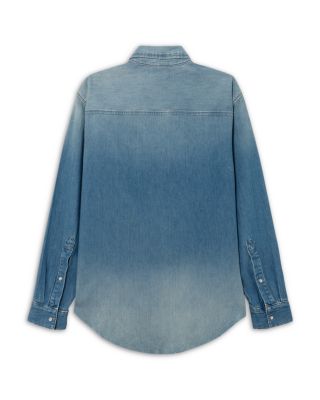 Easy Denim Shirt In Aged Worn Blue
