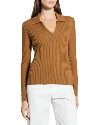 Merino Wool Ribbed Collar Sweater