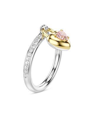 Idyllia Crystal & Cubic Zirconia Heart Charm Motif Ring