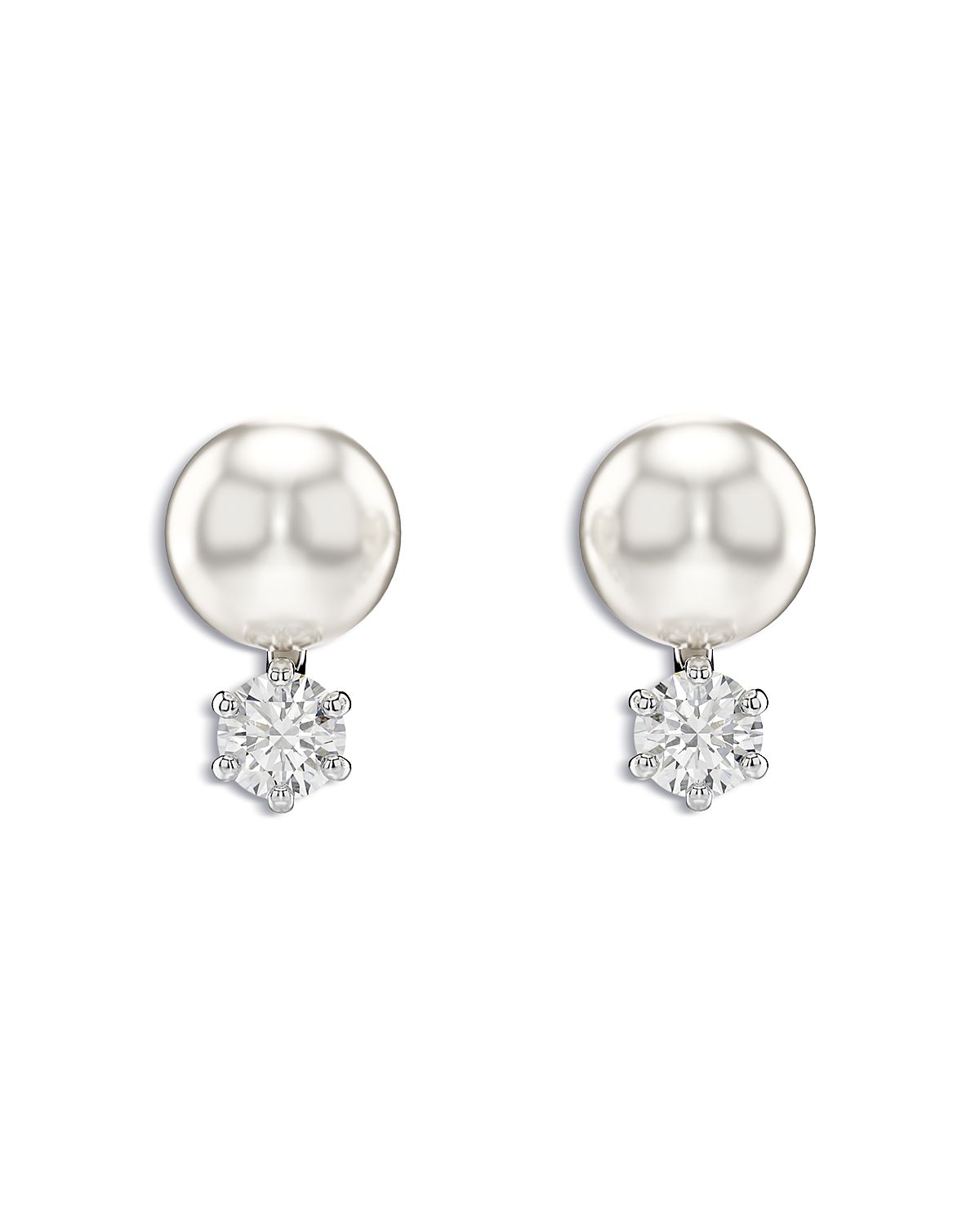 Swarovski Matrix Cubic Zirconia & Imitation Pearl Stud Earrings