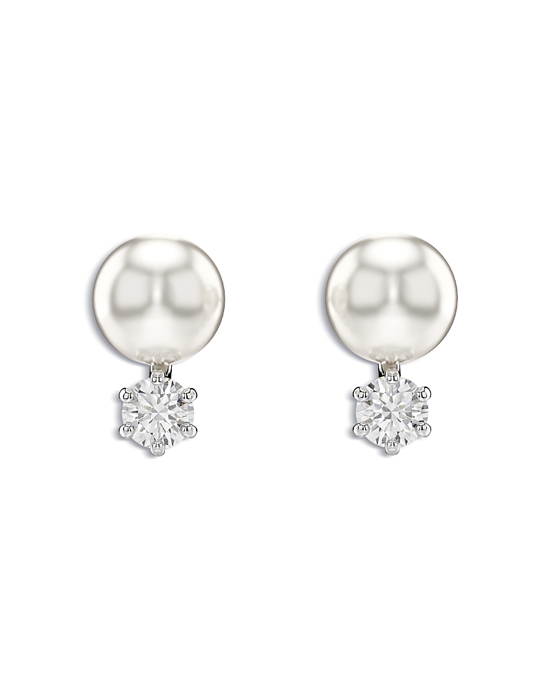 Swarovski Matrix Cubic Zirconia & Imitation Pearl Stud Earrings