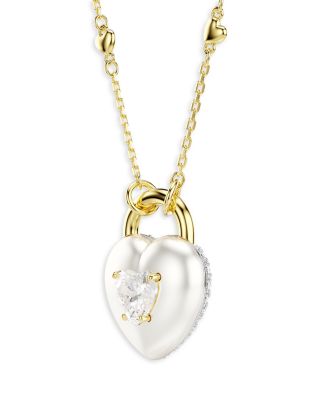 Idyllia Crystal & Cubic Zirconia Heart Pendant Necklace, 16.5-19.25"