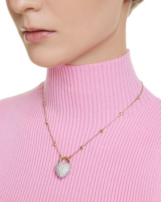 Idyllia Crystal & Cubic Zirconia Heart Pendant Necklace, 16.5-19.25"