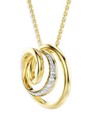 Hyperbola Crystal & Cubic Zirconia Spiral Pendant Necklace, 19.75-22.5"