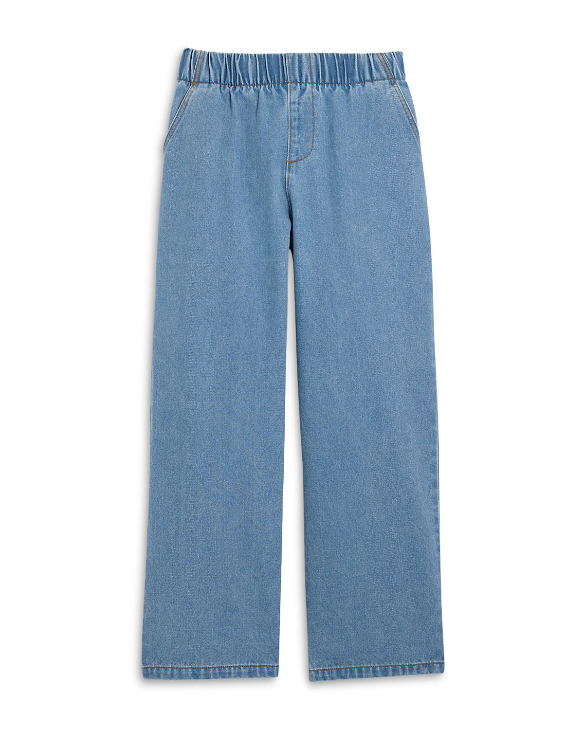 Aqua Girls' High Rise Wide Leg Denim Jeans