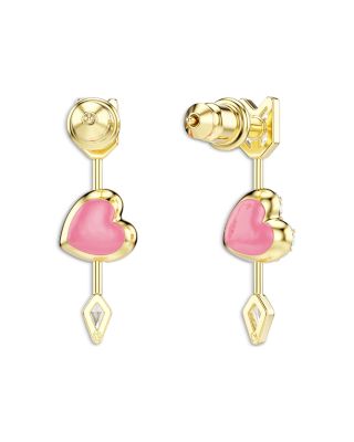 Idyllia Crystal Heart Arrow Drop Earrings