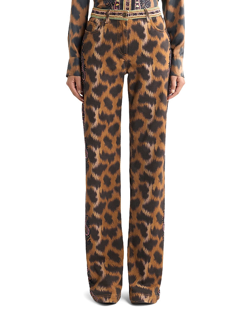 Etro Bootcut Jeans in Printed Brown