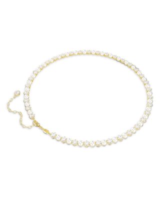 Matrix Cubic Zirconia & Imitation Pearl Tennis Necklace, 16.5-19.25"