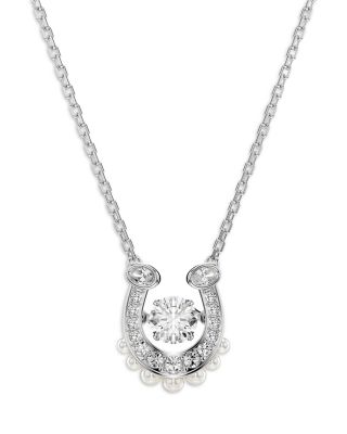 Symbolica Mixed Stone Horseshoe Pendant Necklace, 16.5-19.25"