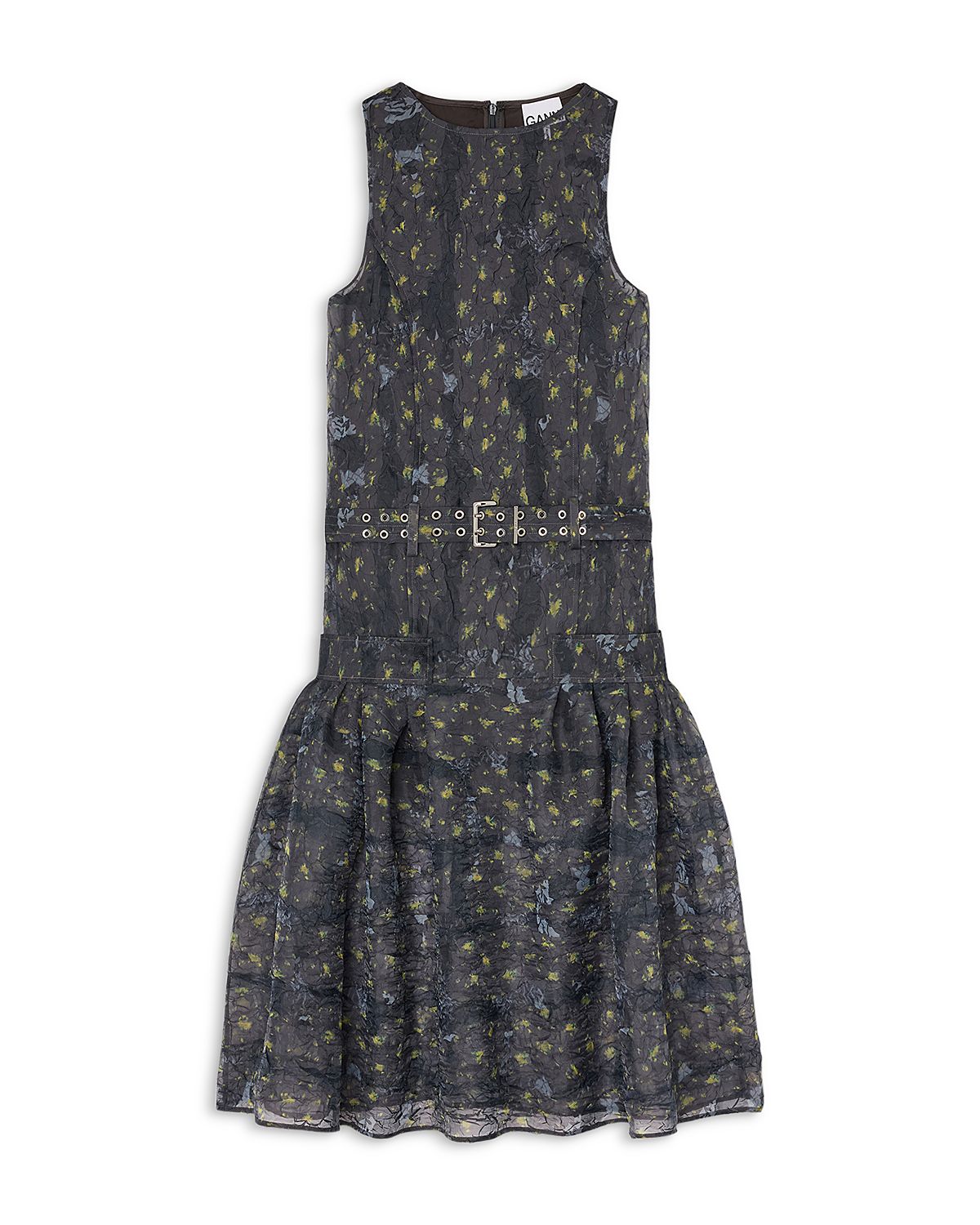 Ganni Belted Shibori Organza Dress