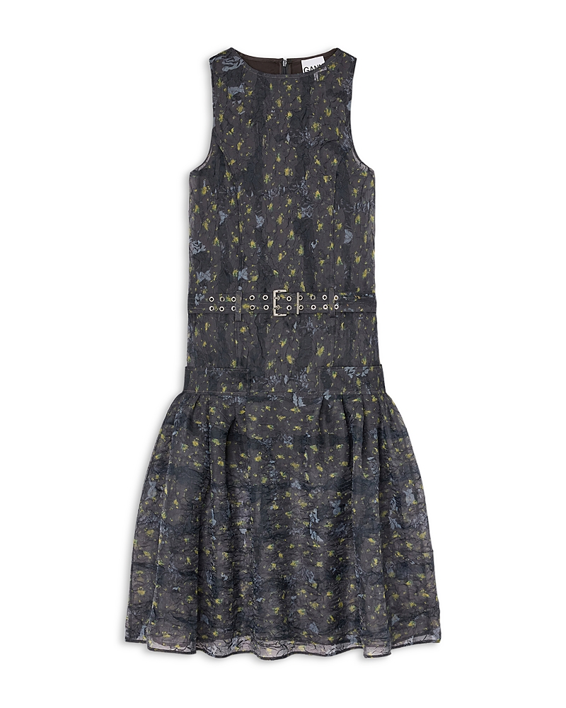 Ganni Belted Shibori Organza Dress